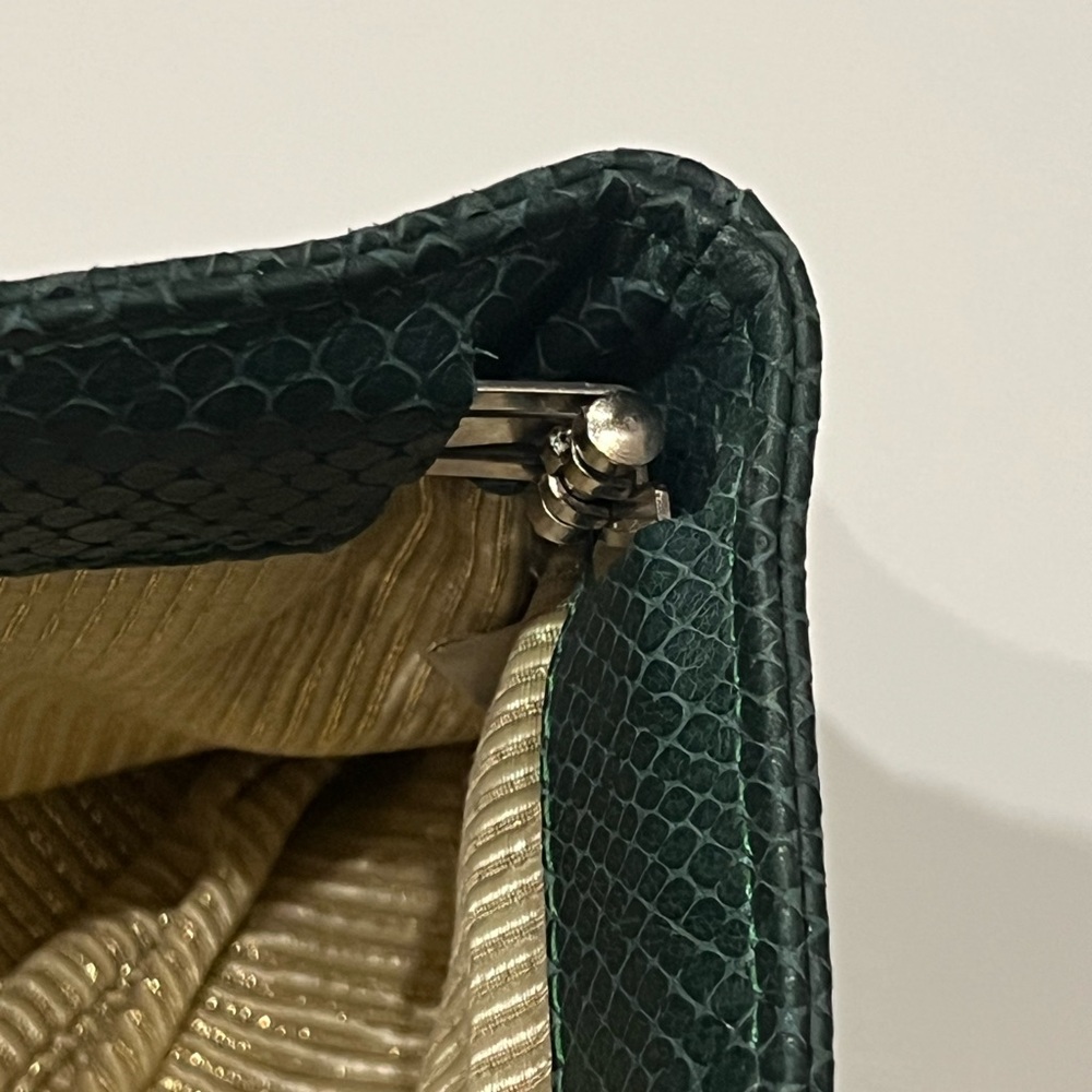 Lauren Merkin Louise Snakeskin Embossed Leather Clutch - Picture 10 of 13